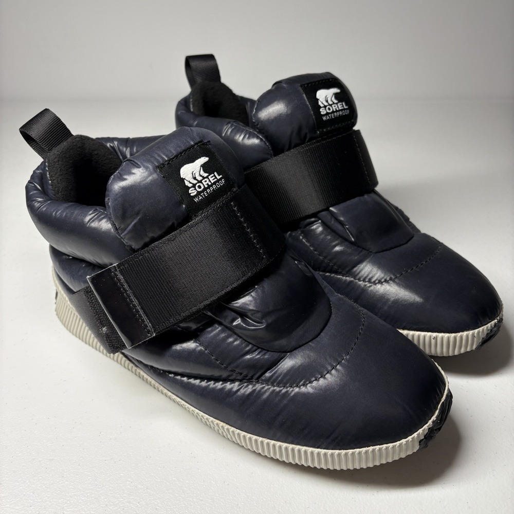SOREL Womens Out‎ N About Puffy Waterproof Winter Sneaker Boots Size 8 Navy Blue